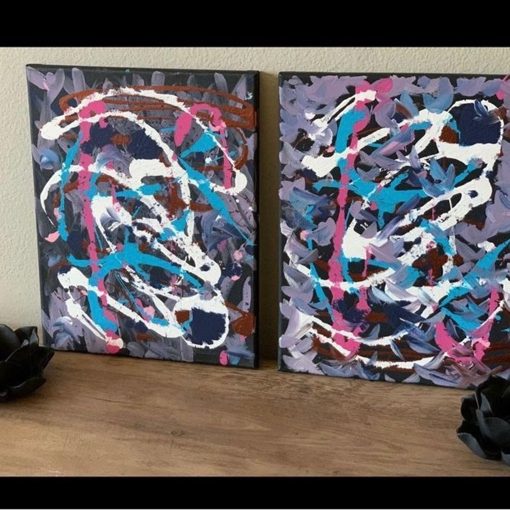 Original Abstract Painting Set, 11x14 Canvas‎